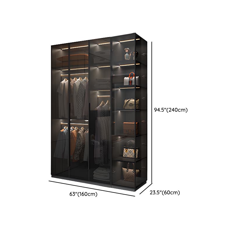Midnight Black Unattached Lumber Armoire Cabinet with Soft Close Door, Interior Shelves, Clothing Rod and Soft Close Drawer thumbnail 24