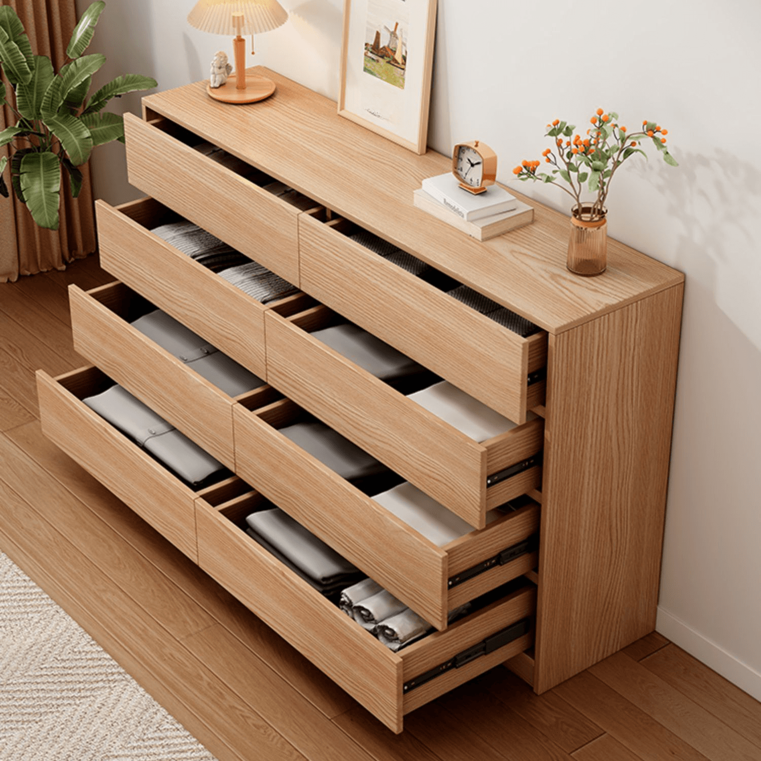 Natural Simple Cube for Parlor Console Dresser/Bachelor Chest/Lingerie Chest thumbnail 3