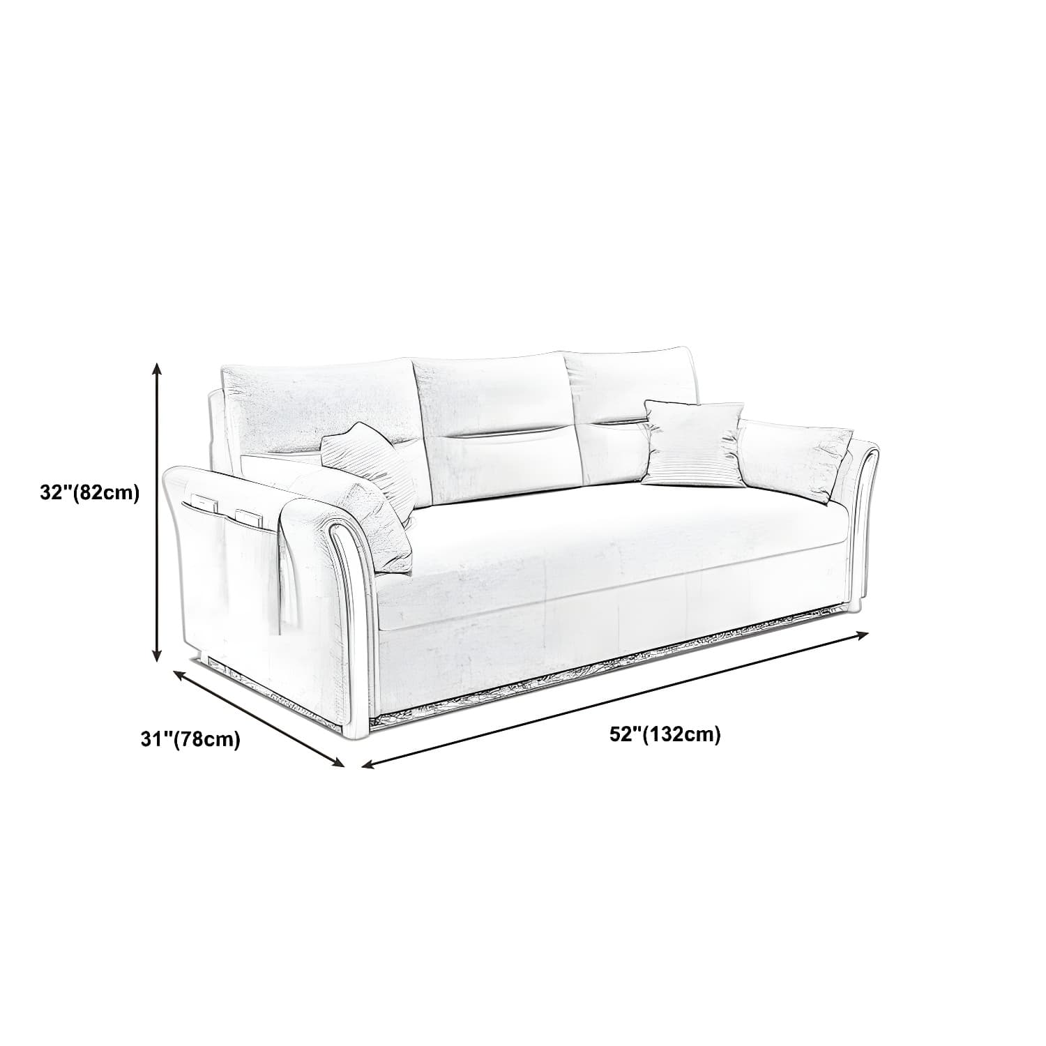 Fabric Sofa Bed Settee Furniture Flared Arm Latex Filled Sofa thumbnail 19