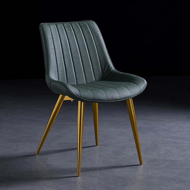 Outlined Faux Leather Upholstered Reliable Side Chair with Metal 4 Legs for Restaurant thumbnail 29
