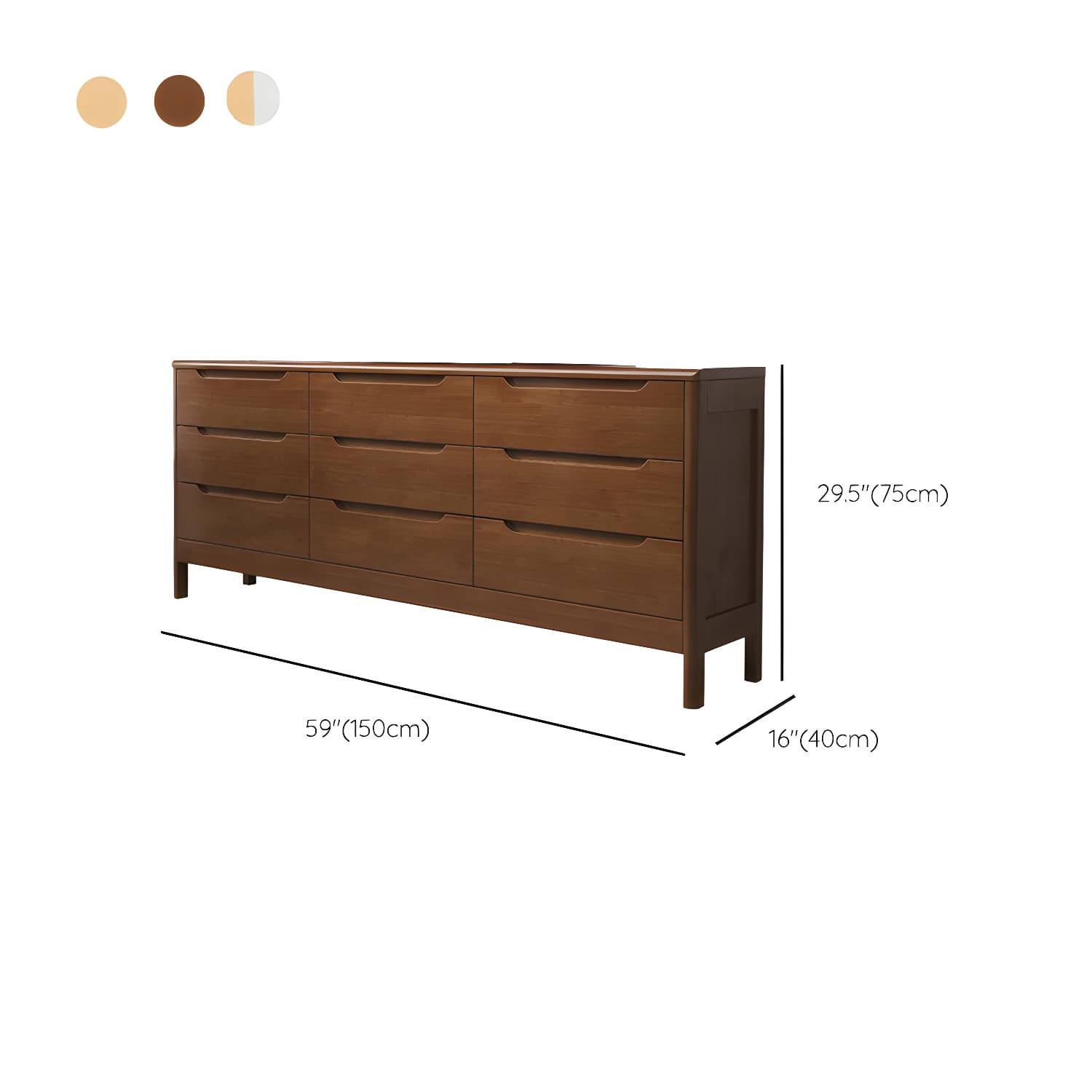 Mid-Century Modern Chest Rubberwood Squared Legs Grooves with Drawer Accent Chest thumbnail 17