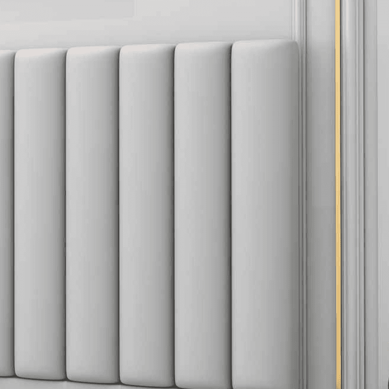 Modern Simple Style Panel Headboard in Natural Wood with No Distressing, Rectangle Shape for King/Queen/Full Bed, Featuring Sponge Upholstery and Standard Height thumbnail 9