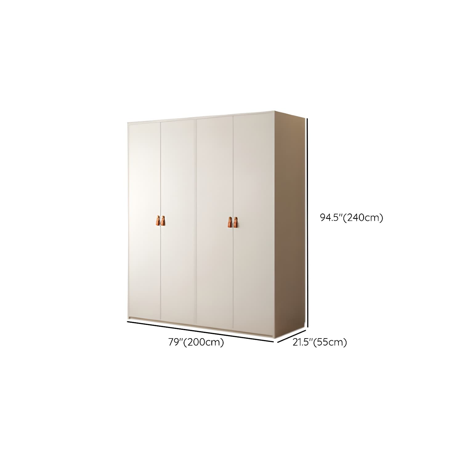 Modern White Wardrobe Cabinet Engineered Wood Wardrobe with Garment Rod thumbnail 24
