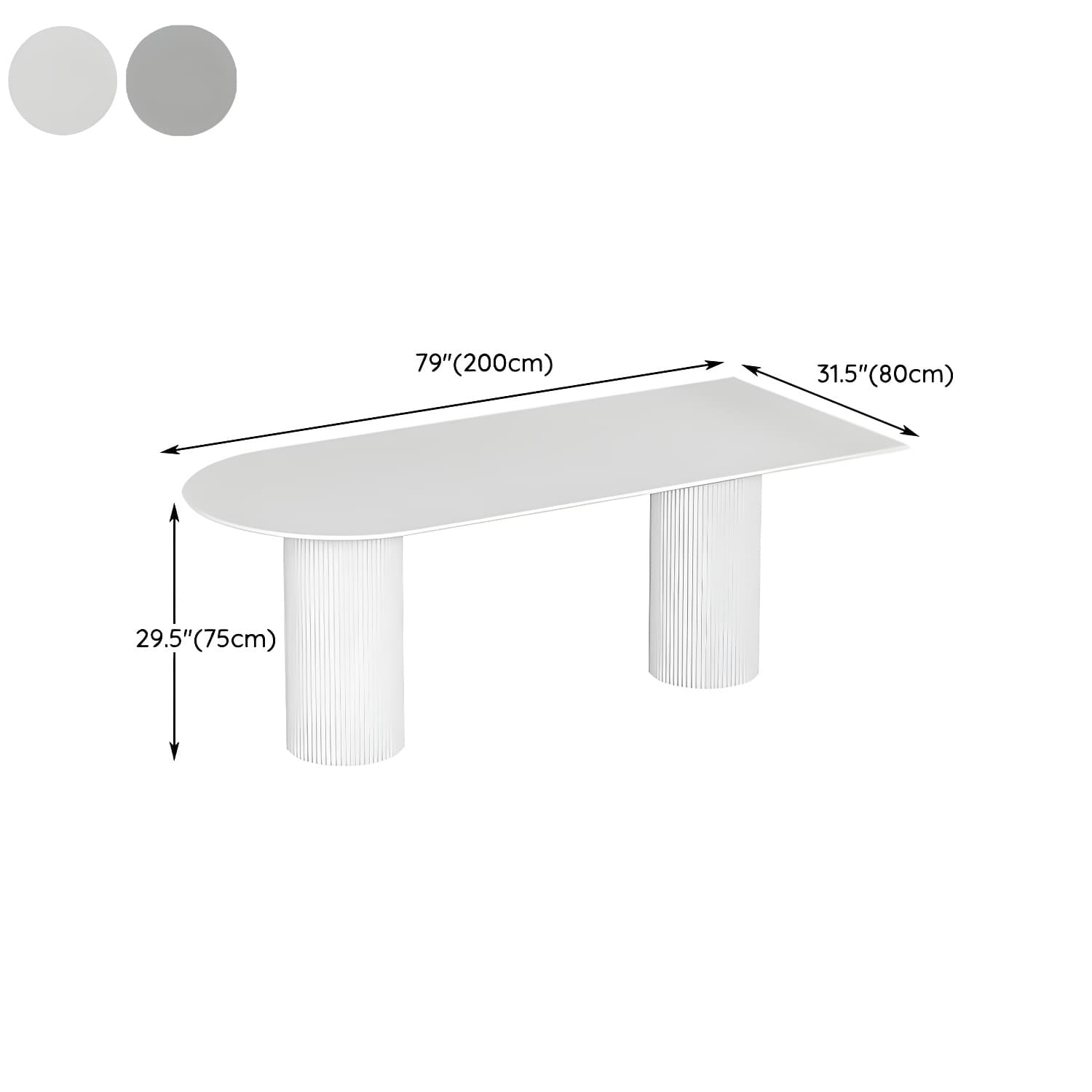 Stylish White Stone Kitchen & Dining Table with Adjoining Pedestal Base thumbnail 25