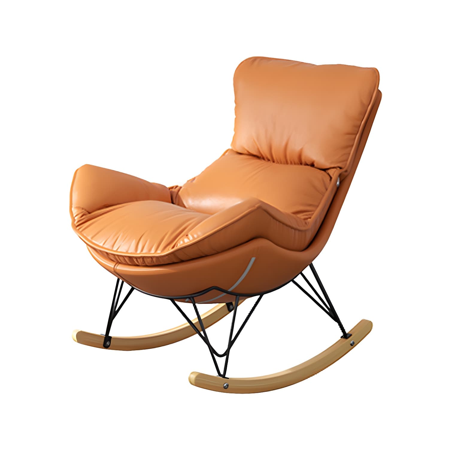 Solid Wood Rocking Chair Contemporary Rocker Chair with Padded Seat thumbnail 13