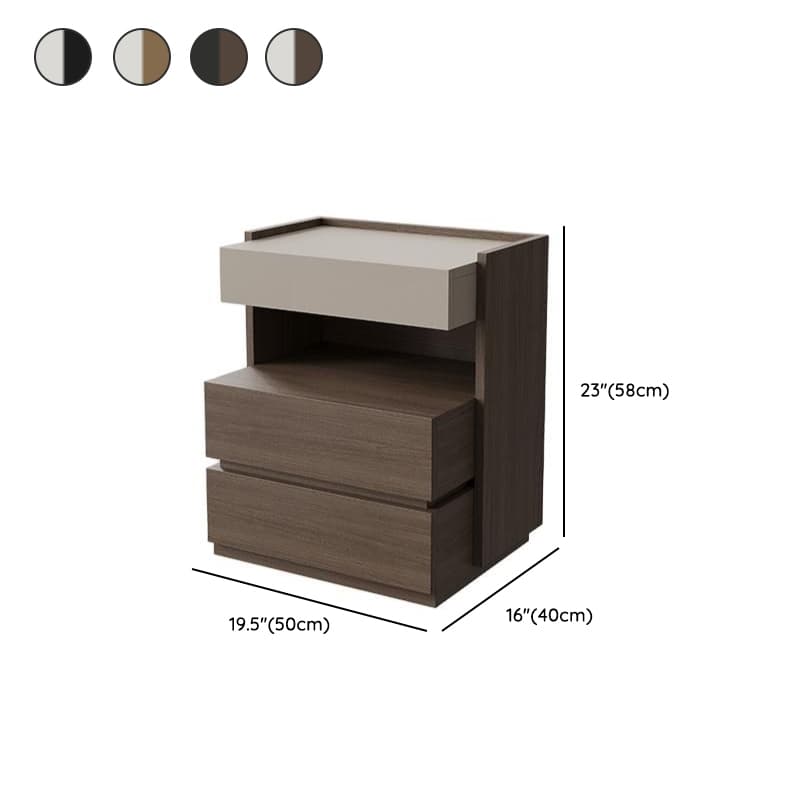 Organic Modern Nightstand With Drawer Organization Featuring 2 Shelves and Particle Board Wood Countertop thumbnail 11