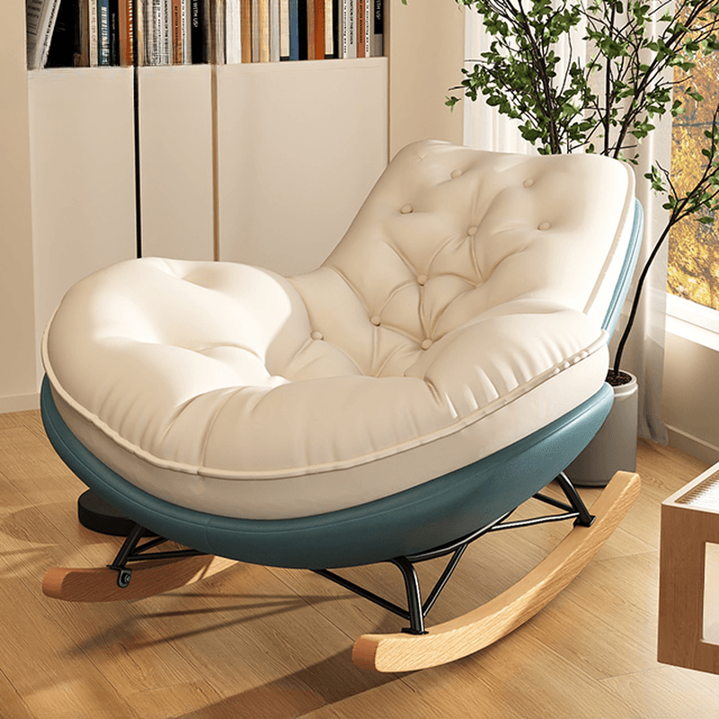 Art Deco Alloy Rocking Chair with Water Proof Upholstery and Flared Arm - image 3