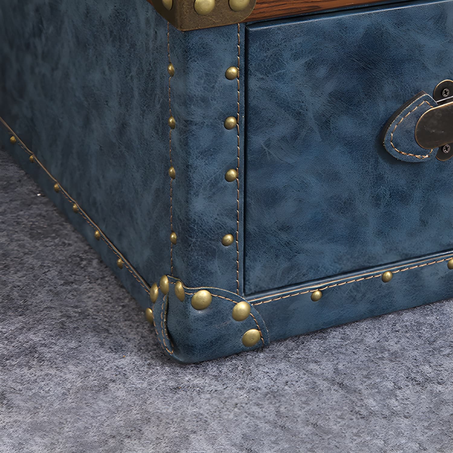 Rustic Leather Chest Vertical Chest with Drawers for Bedroom - image 15