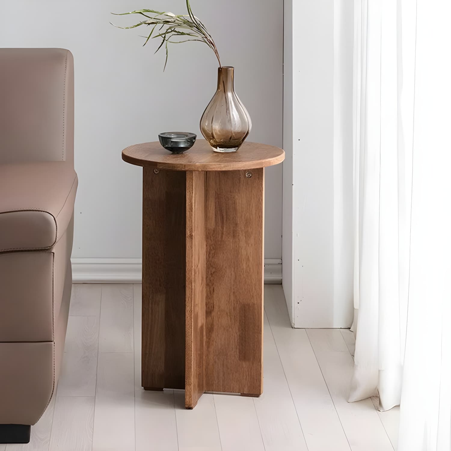 Modern Brown Wood Coffee Table with Rectangular Top and Brown Base thumbnail 2