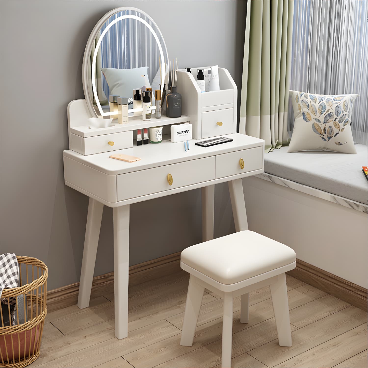 Traditions Dressing Table Bedroom Solid Wood with Drawer Mirror Make-up Vanity thumbnail 17