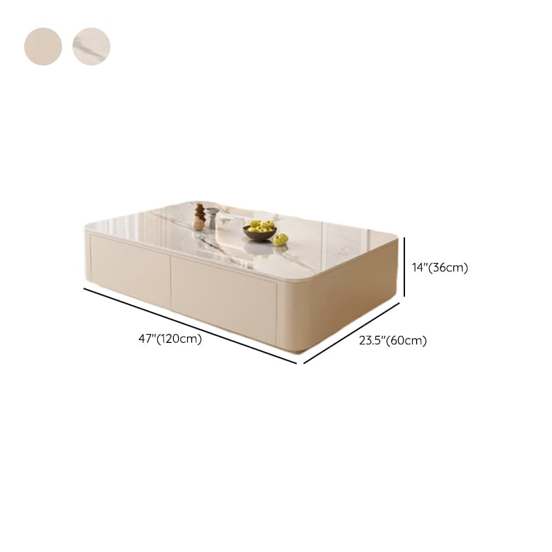 Contemporary Stone Parallelogram Accent Table with 4 Drawers/2 Drawers for Living Room thumbnail 10