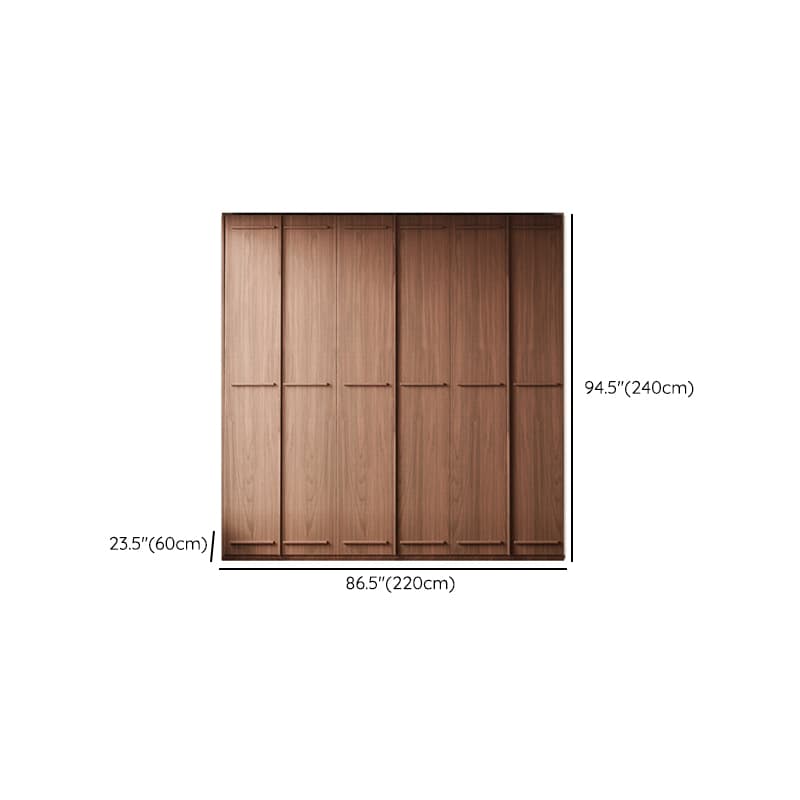 Simplistic Wood Color Timber Wardrobe Closet with Soft Close Door, Interior Shelves, and Hanging Rod thumbnail 26
