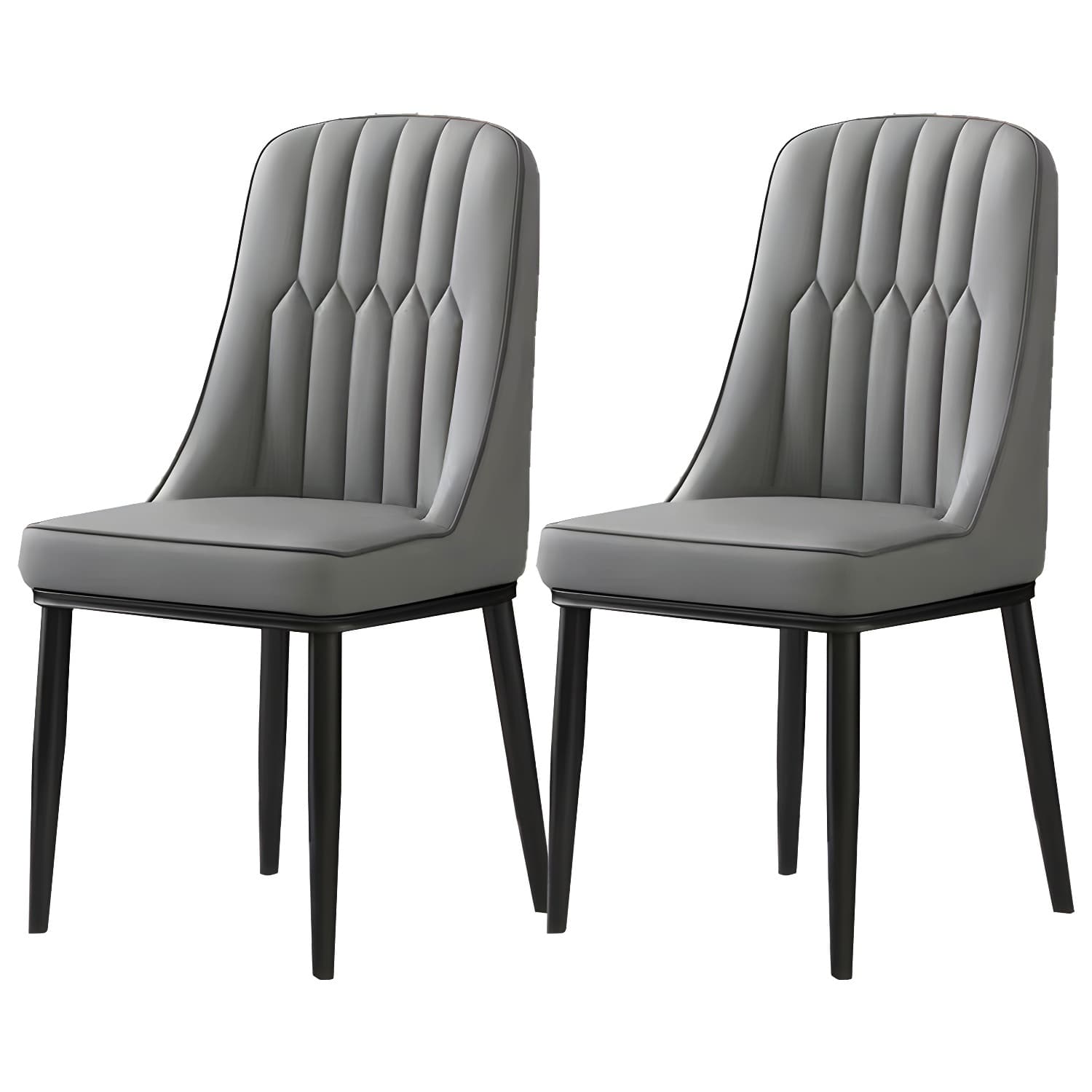 Glam Parsons Dining Side Chair Leather Indoor Dining Chair with Metal Legs thumbnail 4