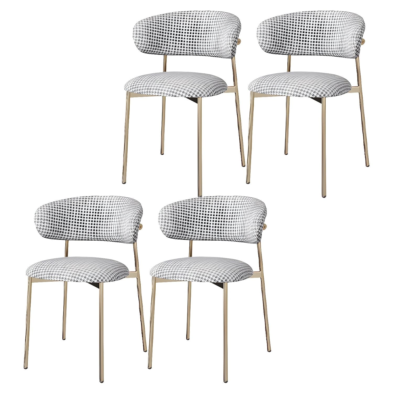 Restaurant Scandinavian Upholstered Side Chair Matte Finish Open Back Dining Chair thumbnail 1