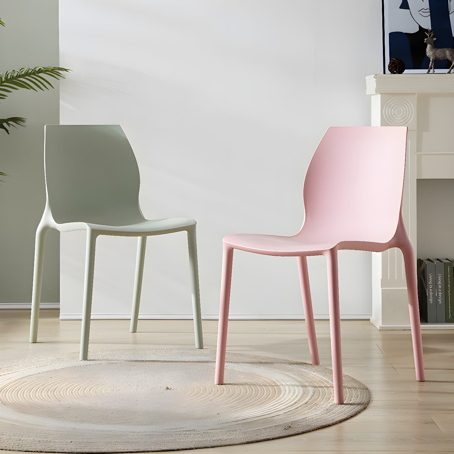 Contemporary Plastic Dining Room Chair Multicolor Stackable Side Chair thumbnail 9