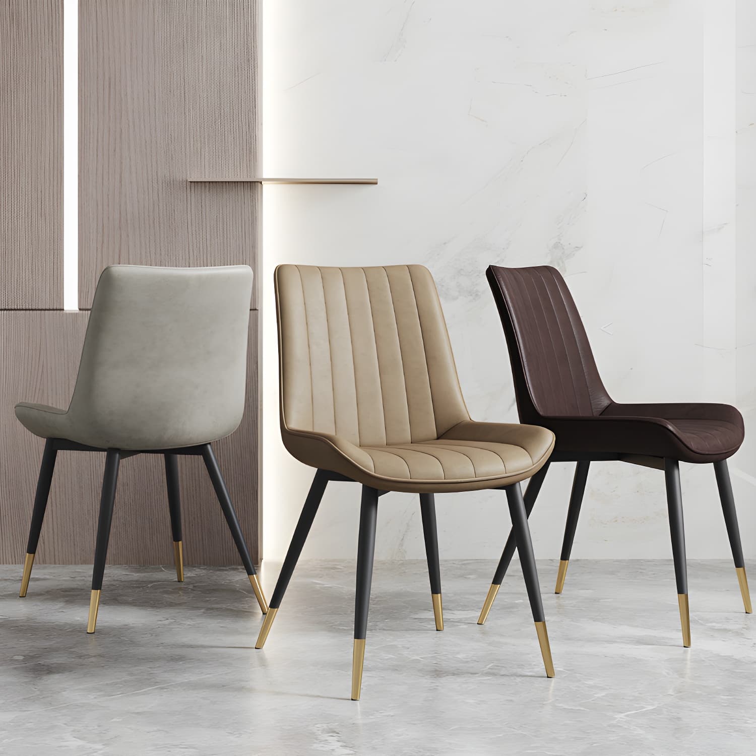 Scandinavian Study Room Leather Side Chair Matte Finish Parsons Dining Chairs thumbnail 8