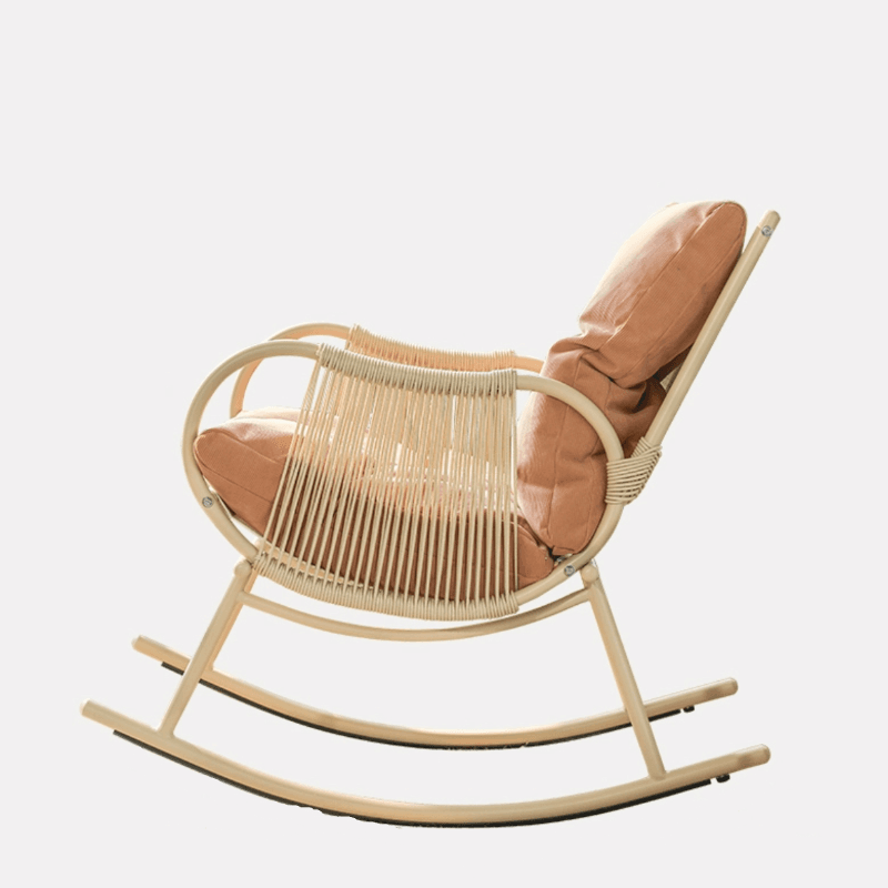 Art Deco Alloy Rocking Chair with Upholstered Track Arm thumbnail 12