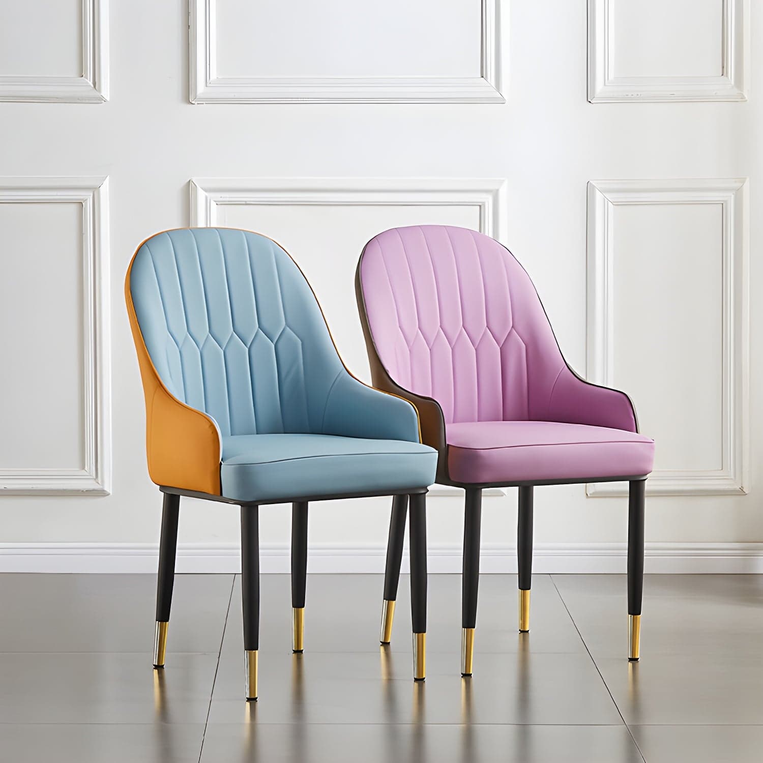 Contemporary Metal Dining Room Chairs Upholstered Dining Armchairs for Home Use thumbnail 21