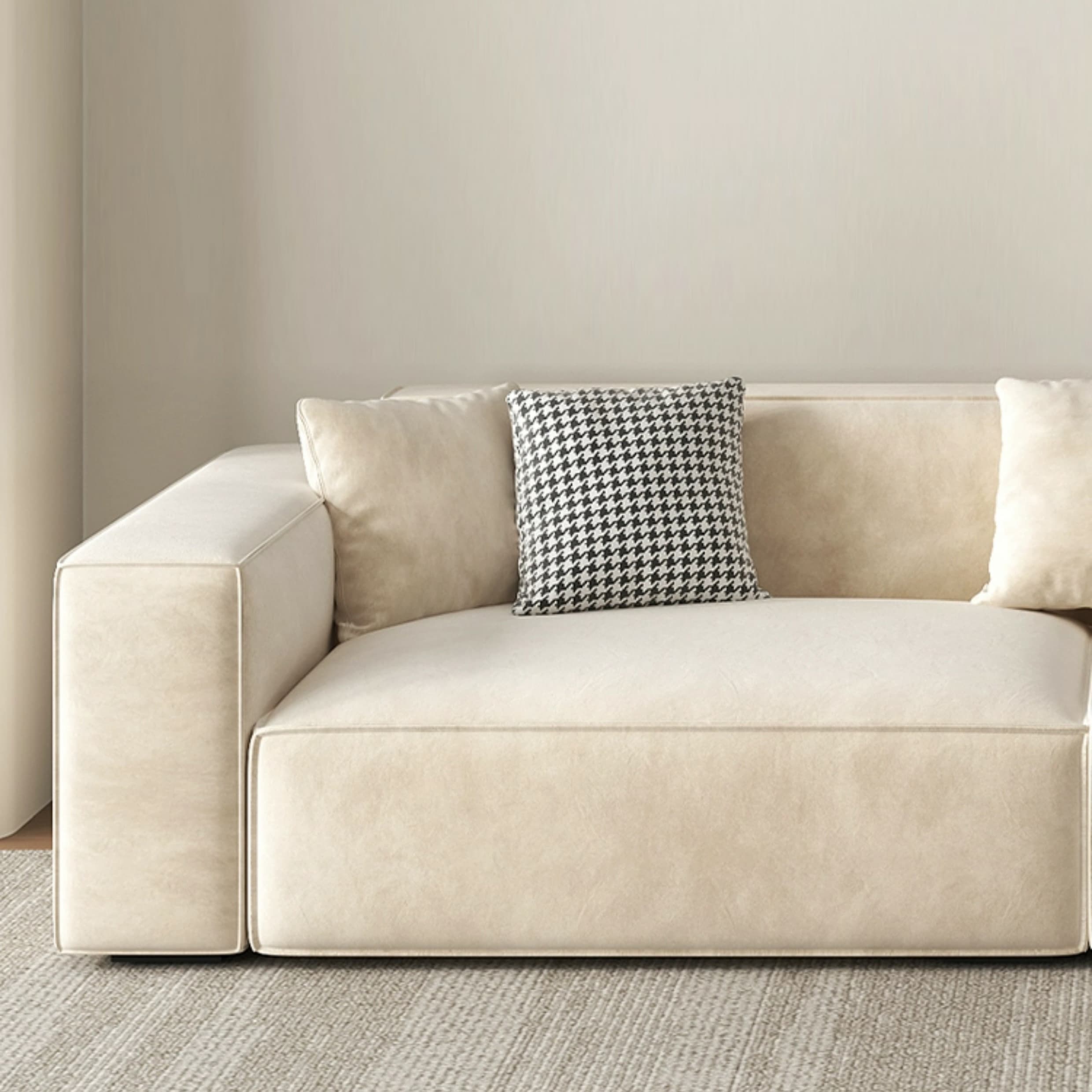 Elegant Sectional with Synthetic Upholstery in Moderate-Gray Tone and Built-in Charging Ports thumbnail 7