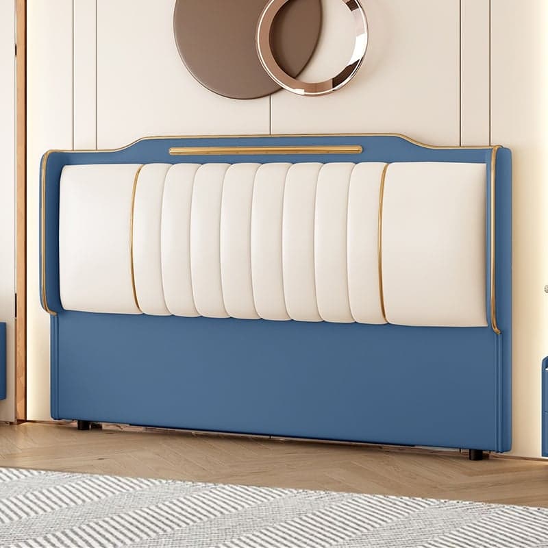Simplistic Style Wingback Headboard with No Distressing in Pine Wood, Featuring Camelback Shape for King/Queen/Full Bed, Sponge Upholstery Fill, and Standard Height thumbnail 2