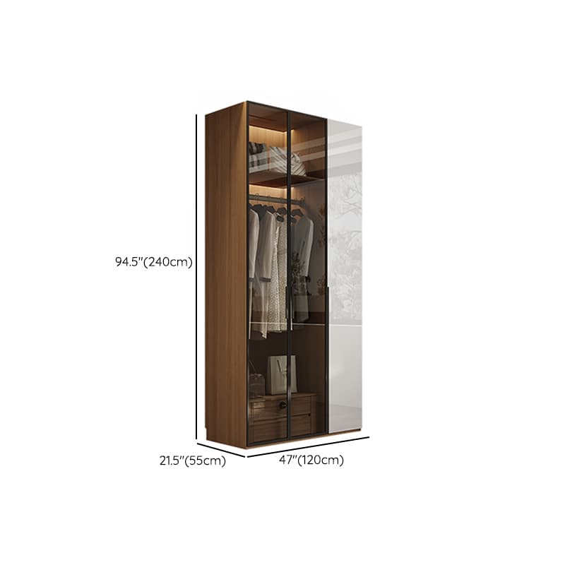 Casual White Lumber Wardrobe Closet with Soft Close Drawer, Door, Interior Shelves, and Clothing Rod thumbnail 19