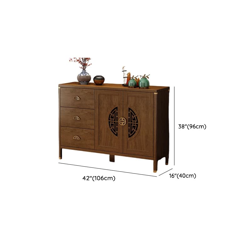 Espresso Standard/Wide/Narrow Timber Sideboard with 4 Doors/3 Doors/2 Doors, Adaptable Shelf and Pantry Hutch, 3 Drawers/6 Drawers/2 Drawers Included/Not Included thumbnail 20