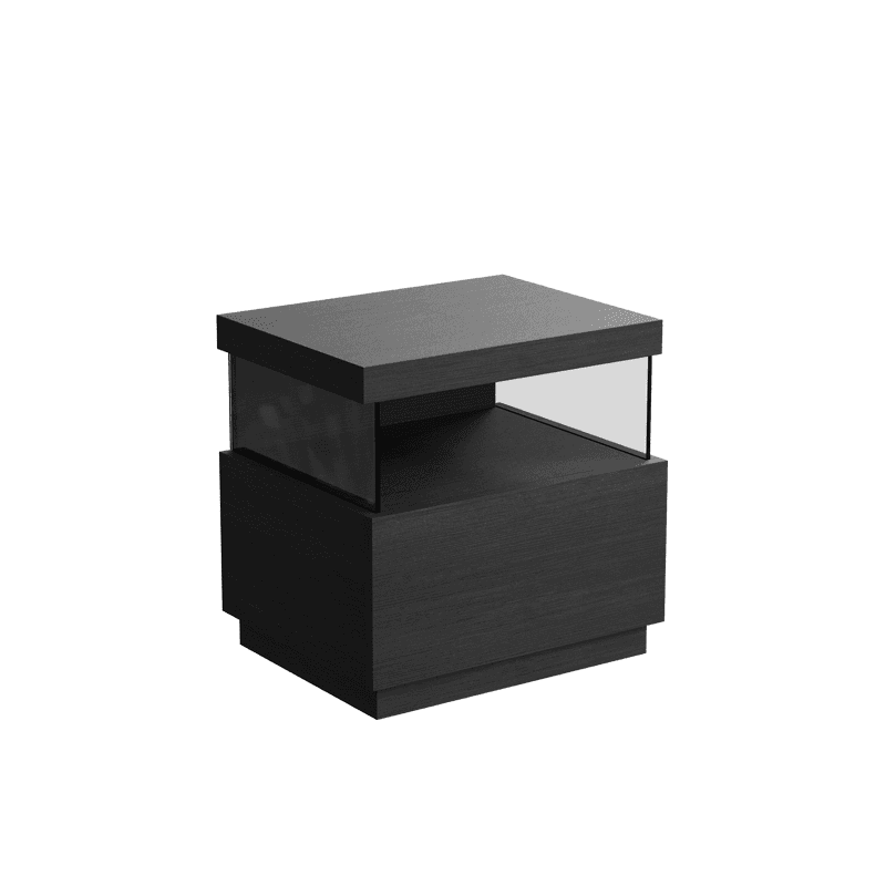 Organic Modern Nightstand With Drawer Organization with 1 Drawer and Real Wood Countertop thumbnail 1