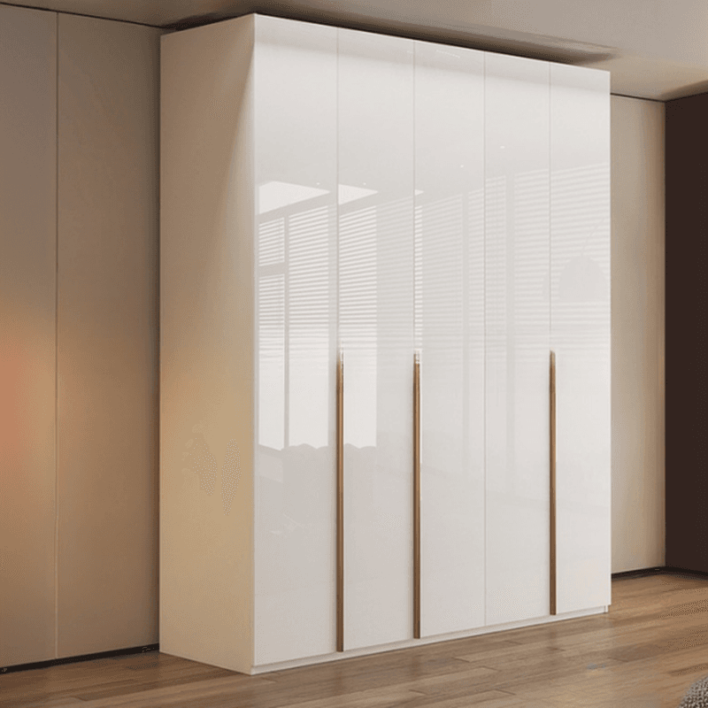 Chalk Minimalist Laminate Cabinet Armoire with Soft Close Drawer, Soft Close Door, Interior Shelves, and Clothing Rod thumbnail 3