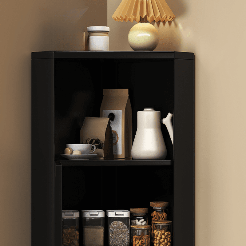 Standalone Corner Beech Midnight Black/Auburn Utility Storage Cabinet with Flexible Shelf, Glazed Door & 2 Cabinets/1 Cabinet thumbnail 10