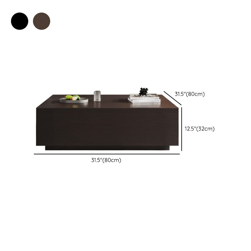 Solid Oak Wood Square Accent Table with 2 Drawers for Living Room thumbnail 14