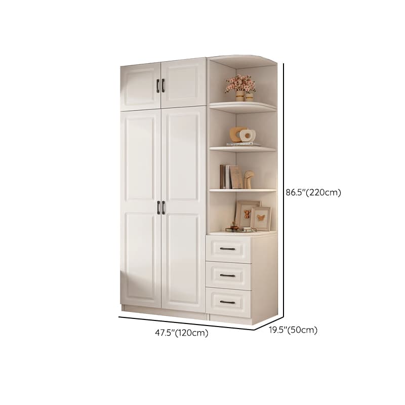 Casual Chalk Timber Wardrobe with Soft Close Drawer and Door, Interior Shelves, Hanging Rod thumbnail 34