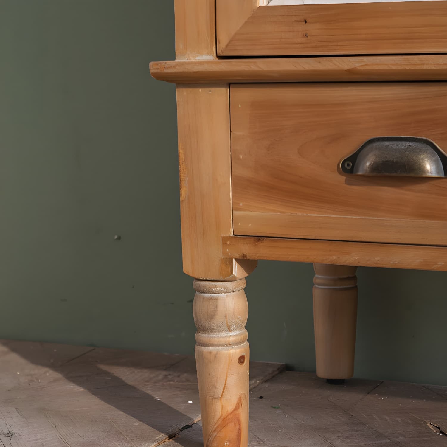Industrial Accent Cabinet in Natural with Solid Wood Door and Drawers thumbnail 11