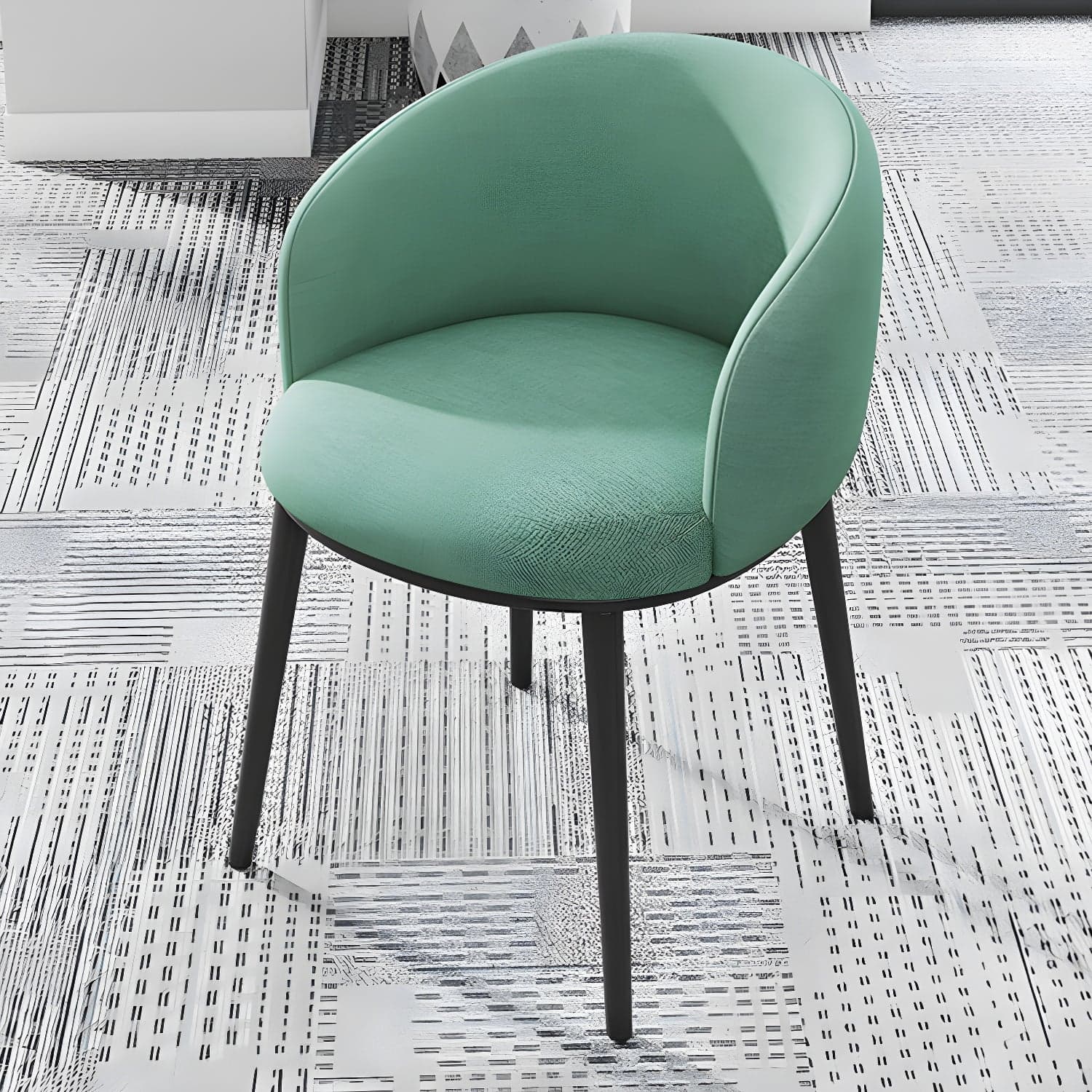 Modern Upholstered Home Arm Chair Solid Back Matte Finish Dining Chair thumbnail 11