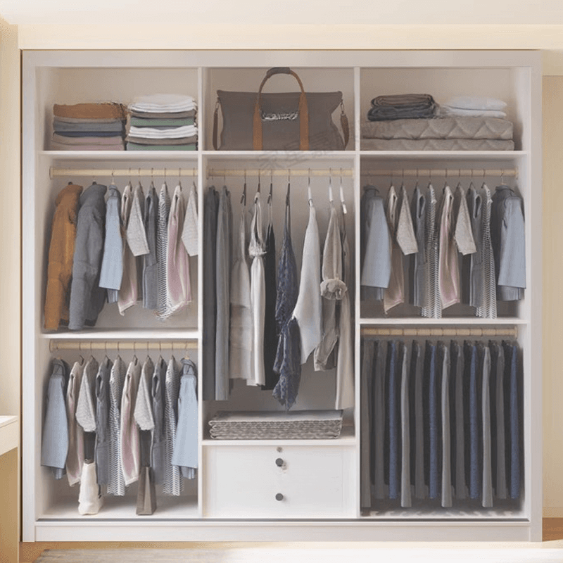 White Modish Manufactured Wood Independent Armoire Cabinet with Soft Close Drawer, Soft Close Door, and Interior Shelves thumbnail 3