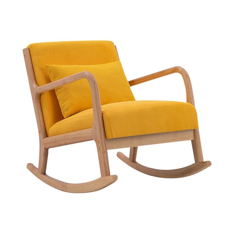 Nordic Natural Cotton Stationary Rocking Couch Chair with Back thumbnail 8