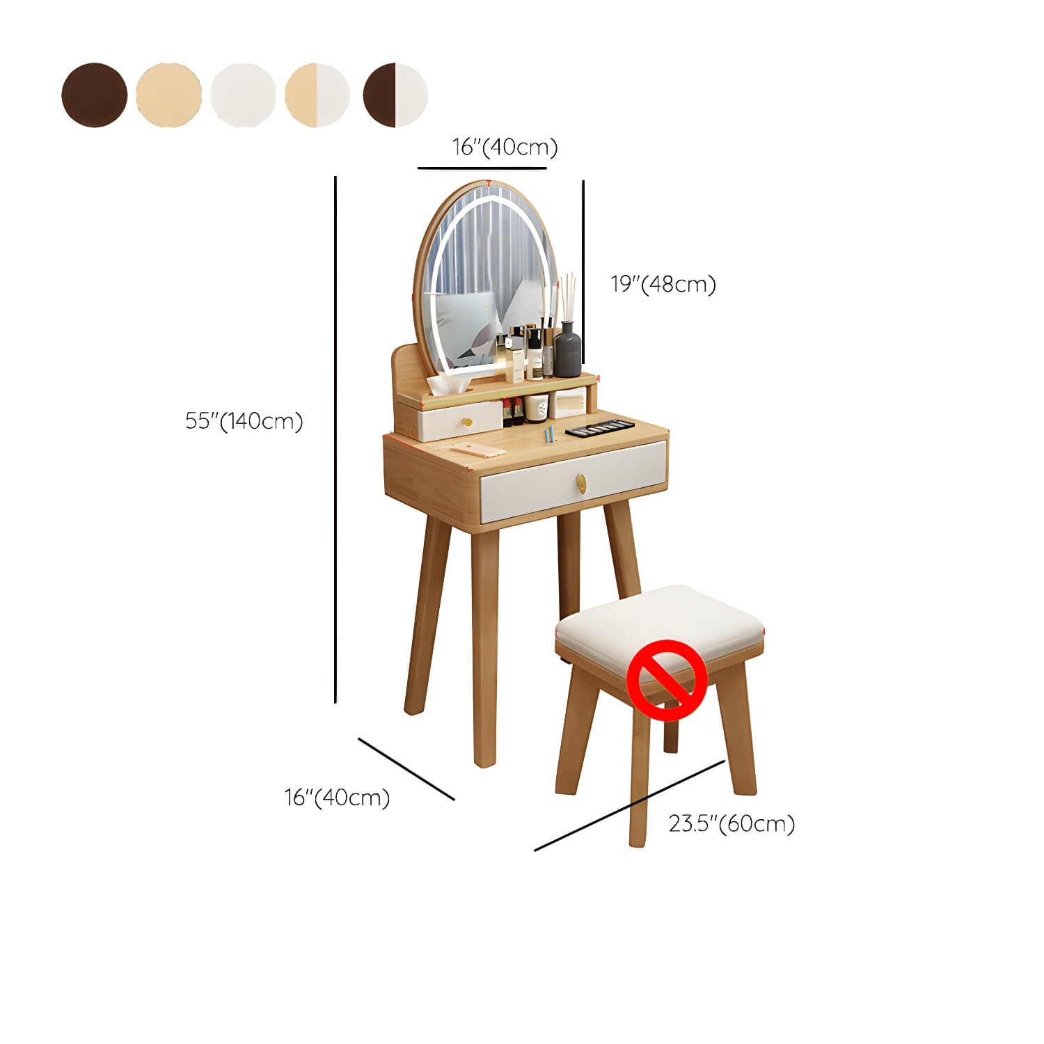 Traditions Dressing Table Bedroom Solid Wood with Drawer Mirror Make-up Vanity thumbnail 20