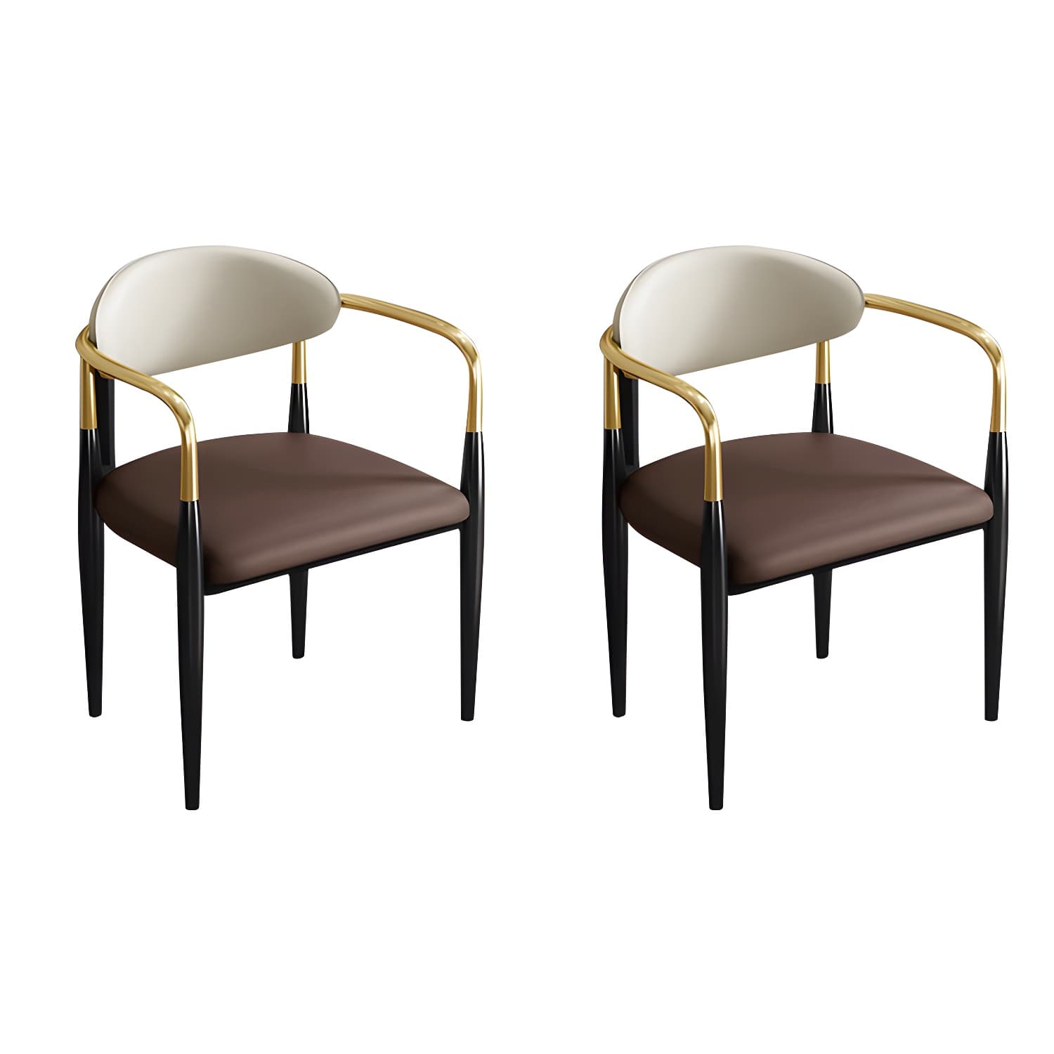 Contemporary Metal Dining Chair Black Legs Dining Room Arm Chair thumbnail 3