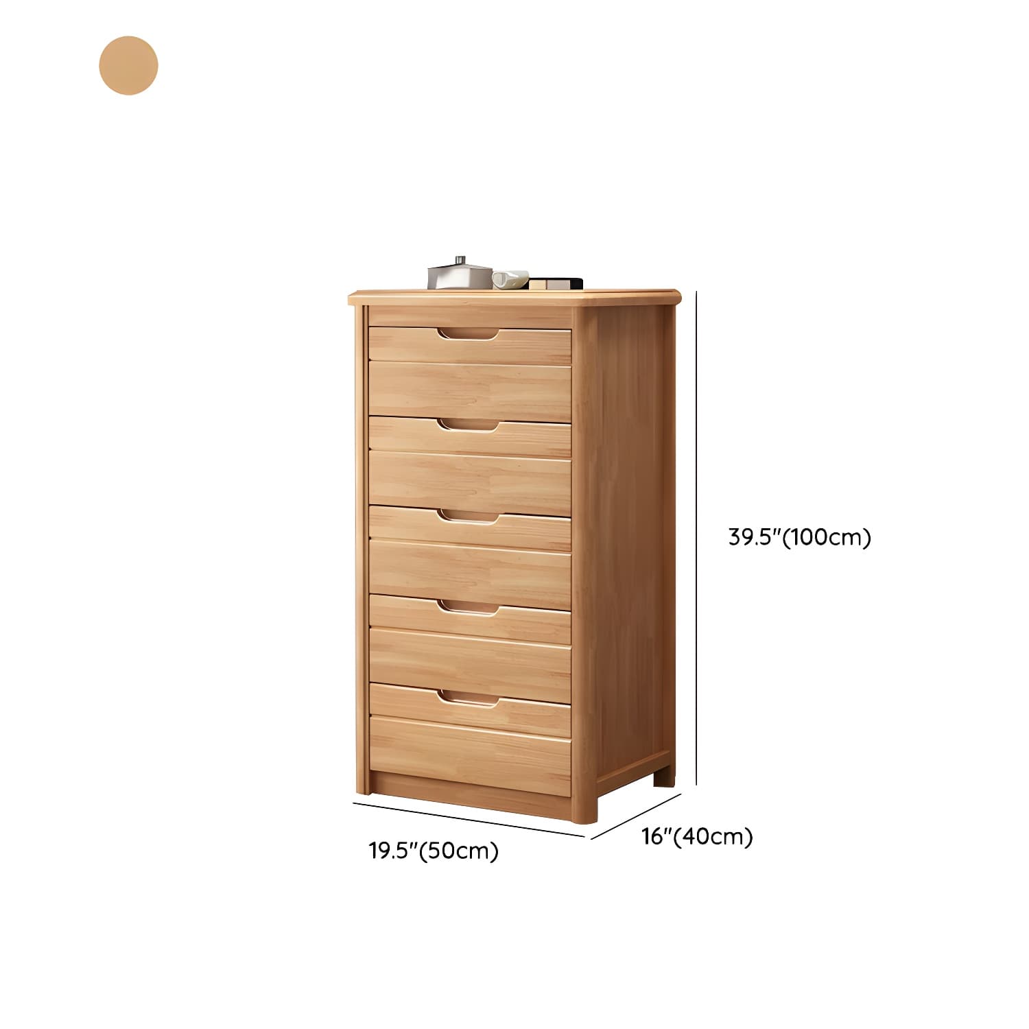 Traditional Wood Dresser with Drawers in Narrow Design and Rubberwood Material thumbnail 21
