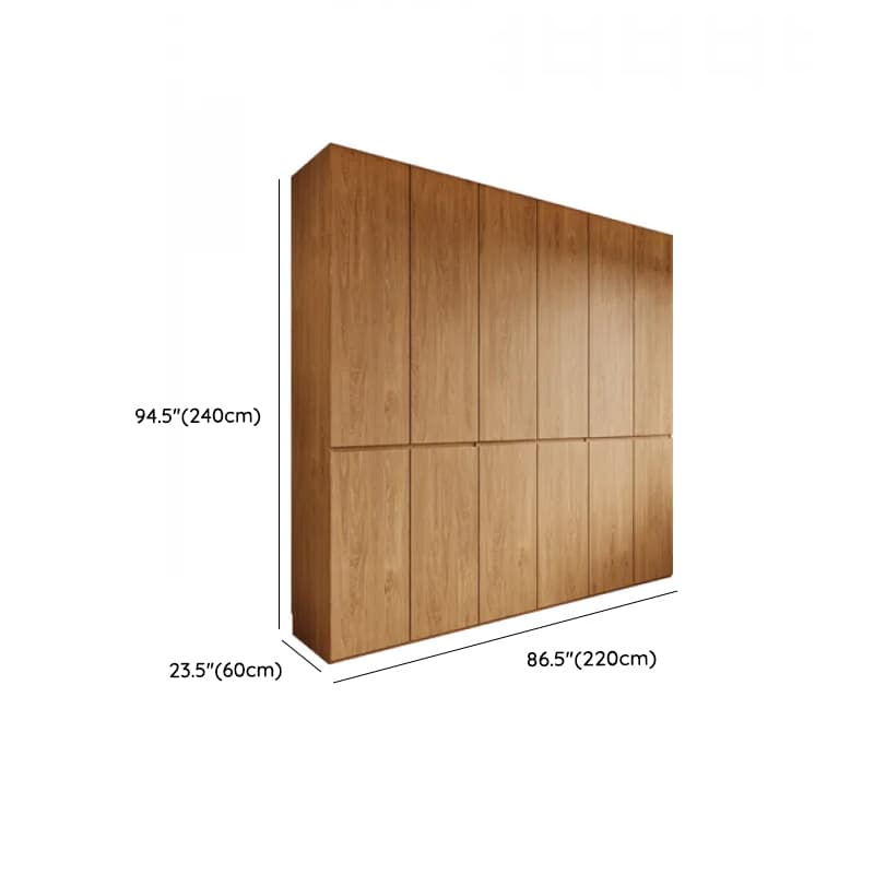 Wood Grain Minimalist Laminate Independent Wardrobe Closet with Soft Close Door, Interior Shelves, and Clothing Rod thumbnail 23