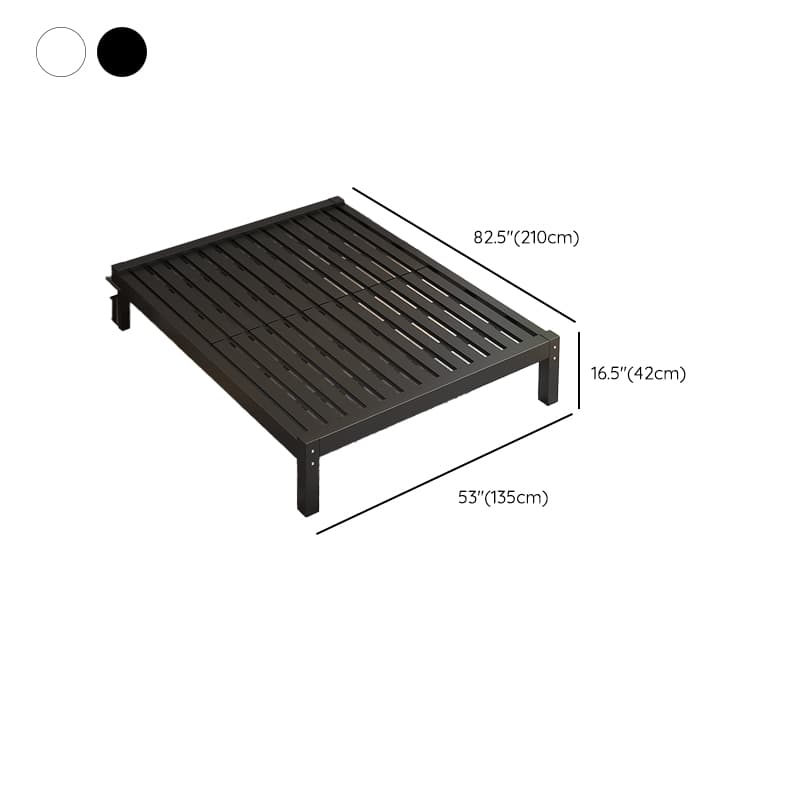 Modern Metal Panel Bed in White/Midnight Black with Easy Assembly thumbnail 22