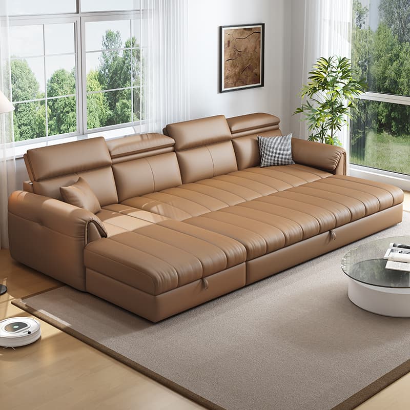Coffee L-Shape/Straight Right Hand Facing/Horizontal Sofa Chaise/Convertible Sofa with Under-seat-storage for Seats 5/Seats 2/for 6 thumbnail 2