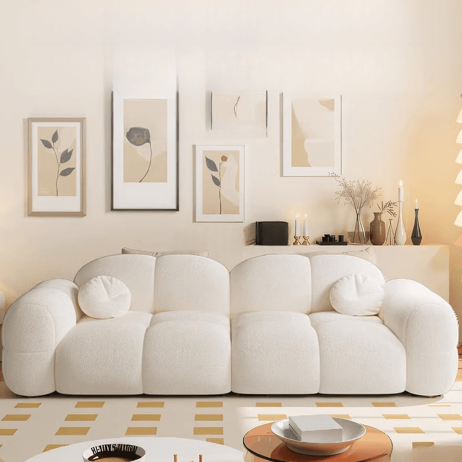 Trendy Solid Color Stain Resistant Loveseat in Black/Dark Gray/Taupe for 2 People with 2 Pillows thumbnail 11
