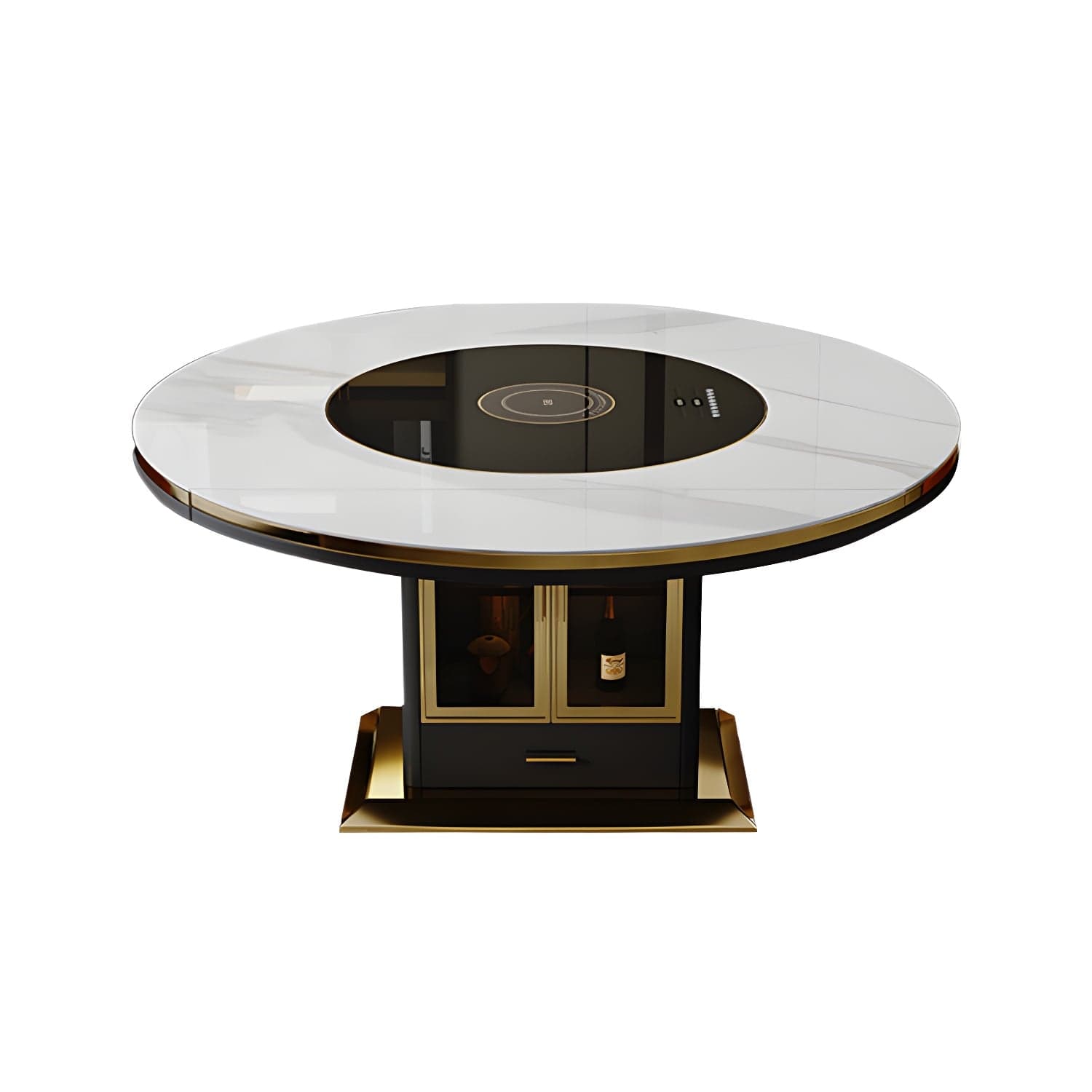 White Dining Table Set 1/5/7 Pcs Metal Dinette Set with Faux Leather Chairs thumbnail 3