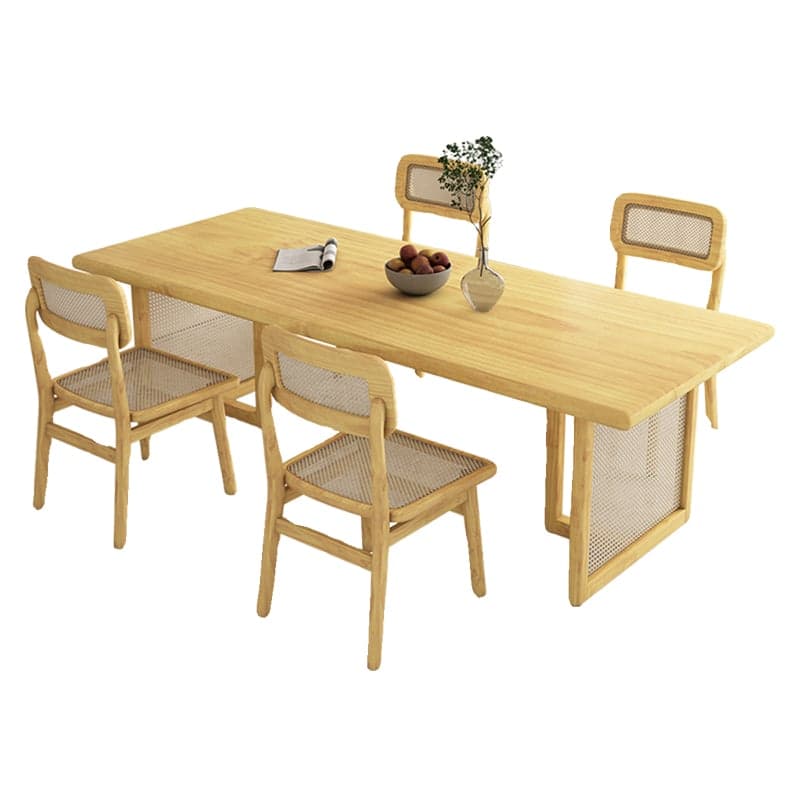 Natural Pine Wood Dining Table Set in Natural Color for 4 People/11 People/Seats 8 thumbnail 8