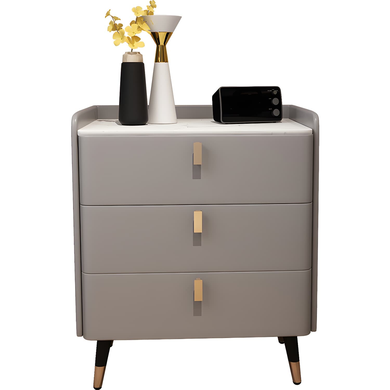Glam Drawers Included Accent Table Nightstand 22.5" Tall with Legs thumbnail 14