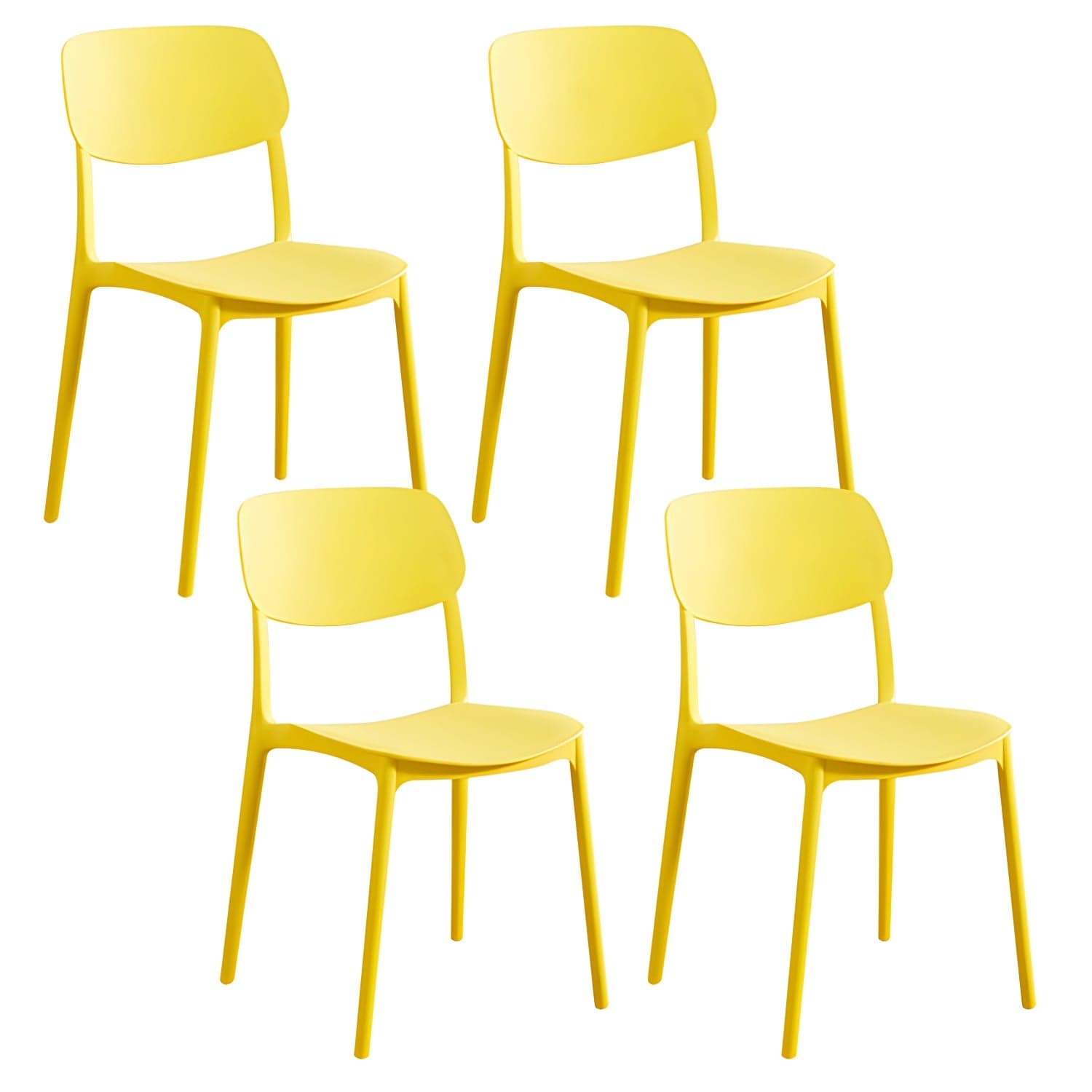 Plastic Indoor-Outdoor Side Chair Armless Stackable Dining Chairs thumbnail 10