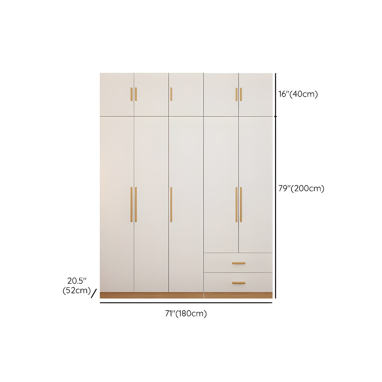 Contemporary Style Wardrobe Wooden Bedroom Closet with Hinged Door thumbnail 30