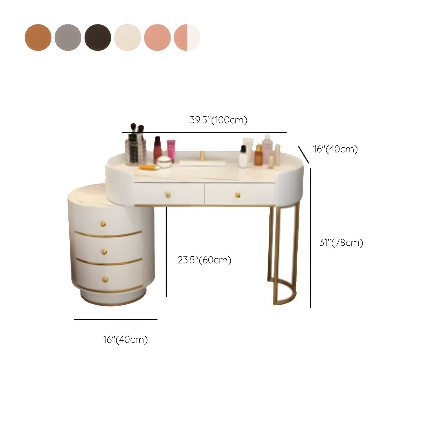 Wooden Makeup Vanity Desk Bedroom Dressing Table Stool Set with Drawer thumbnail 25