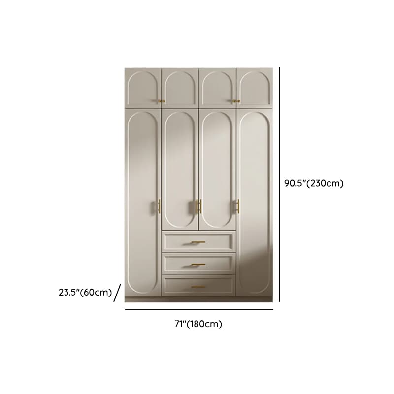 Chalk Simple Lumber Wardrobe Closet with Soft Close Drawer, Soft Close Door, Interior Shelves, and Clothing Rod thumbnail 21