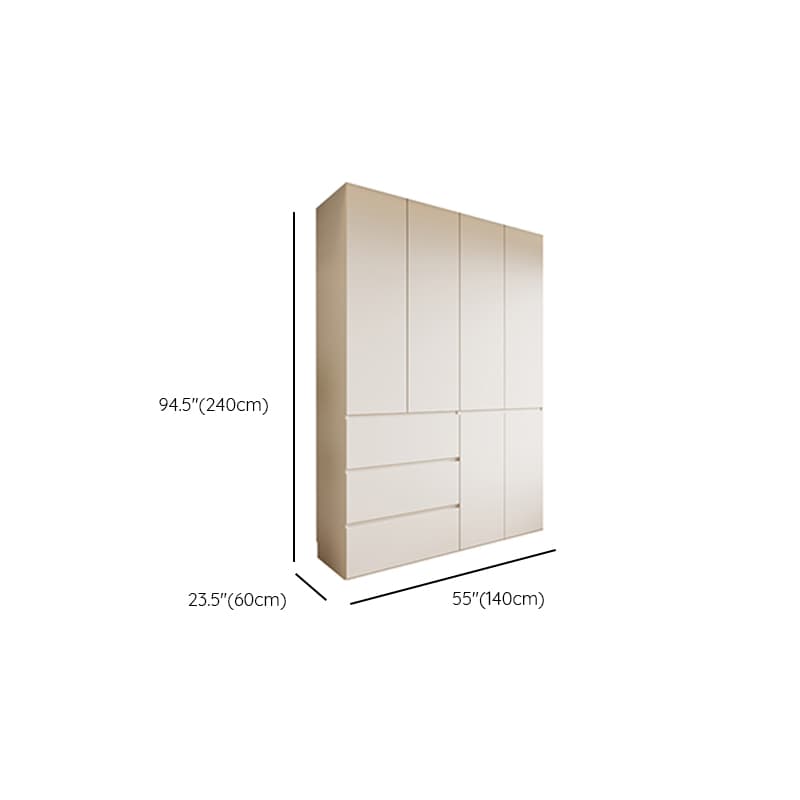 White Modish Wooden Independent Wardrobe Armoire with Soft Close Drawer, Soft Close Door, and Interior Shelves thumbnail 13